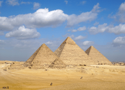 Egyptian pyramids.